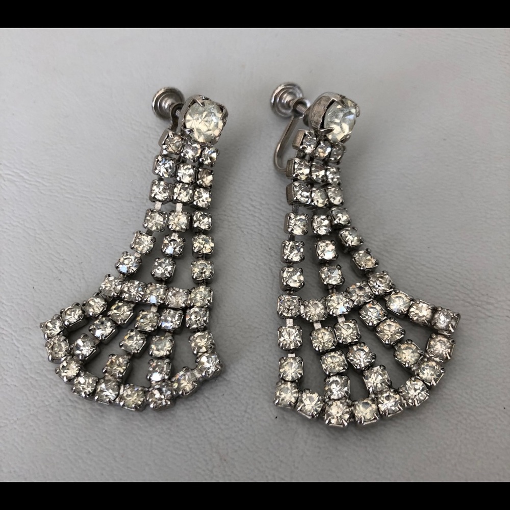 Rhinestone Screwback Earrings